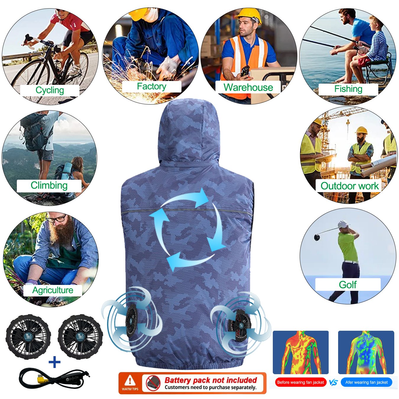 Sommer-Sport 12V/5V Ventilator – Outdoor Sport Jacket Brand Bewertung und Preis