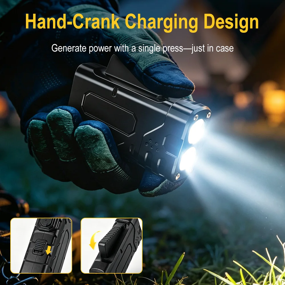 BORUIiT Handkurbel-EDC-LED-Tas – Outdoor Sport Lights Bewertung und Preis